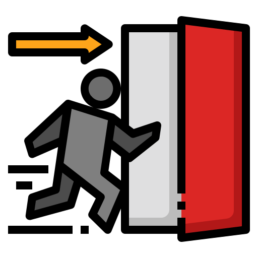 Emergency exit Generic Outline Color icon