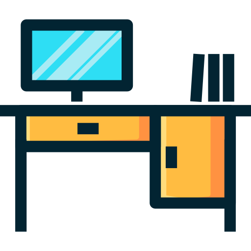 Office desk Generic Outline Color icon