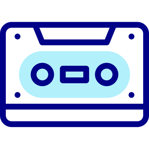 Cassette Detailed Mixed Lineal color icon