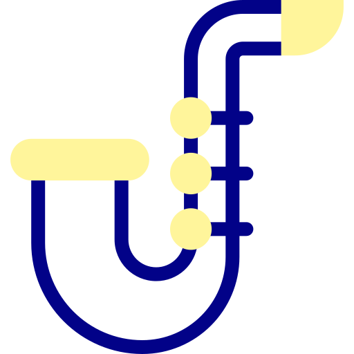 saxofón Detailed Mixed Lineal color icono
