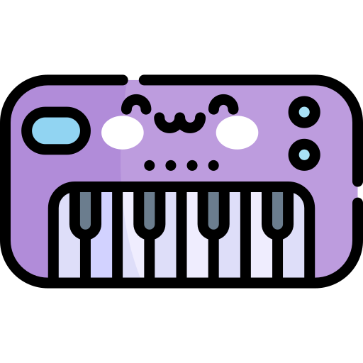 Piano Kawaii Lineal color icon