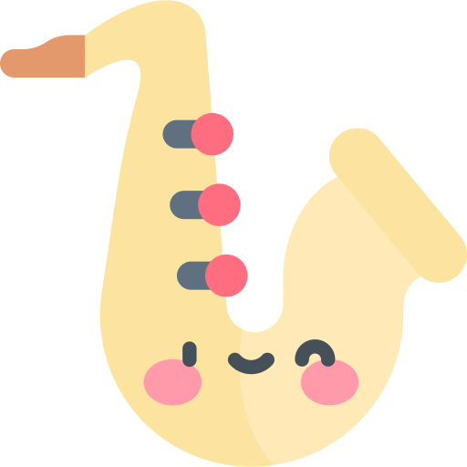 saxophone Kawaii Flat Icône
