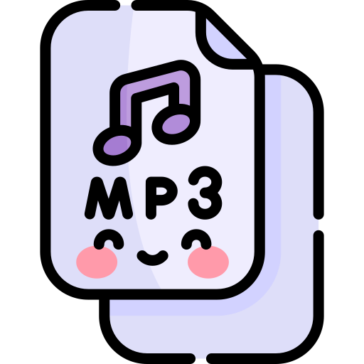 mp3 Kawaii Lineal color ikona