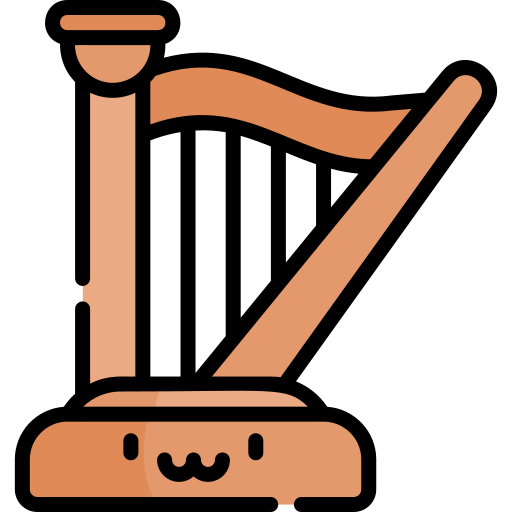 Harp Kawaii Lineal color icon