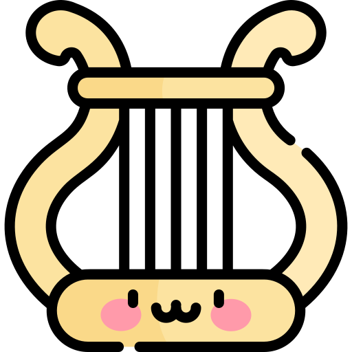 Lyre Kawaii Lineal color icon