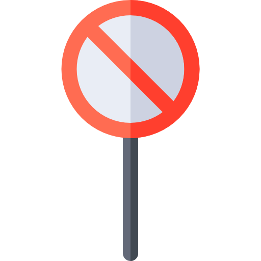 znak drogowy Basic Rounded Flat ikona