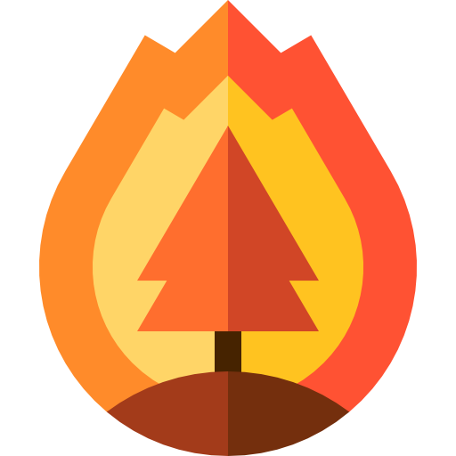 pożar lasu Basic Straight Flat ikona