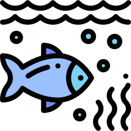 Fish Detailed Rounded Lineal color icon