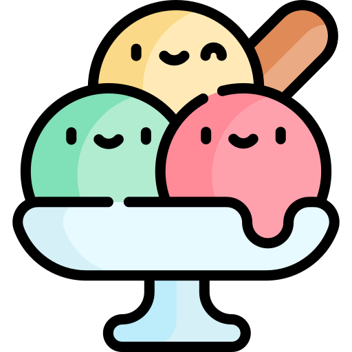 アイスクリームカップ Kawaii Lineal color icon