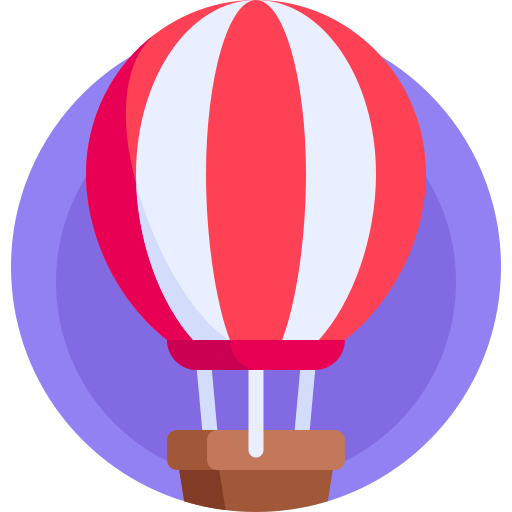 Hot air balloon Detailed Flat Circular Flat icon