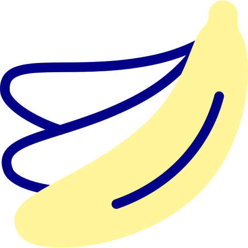 바나나 Detailed Mixed Lineal color icon