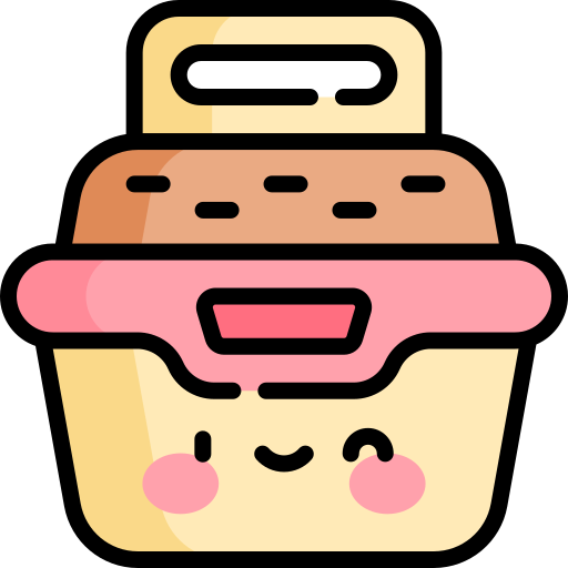 caja de almuerzo Kawaii Lineal color icono