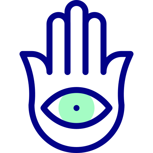 hamsa Detailed Mixed Lineal color icono