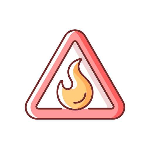 Flammable sign Generic Color Omission icon