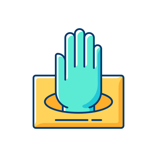 Rubber gloves Generic Color Omission icon