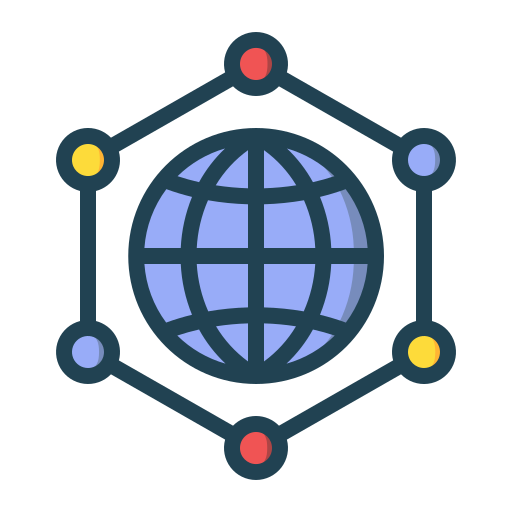 conexión mundial Generic Outline Color icono