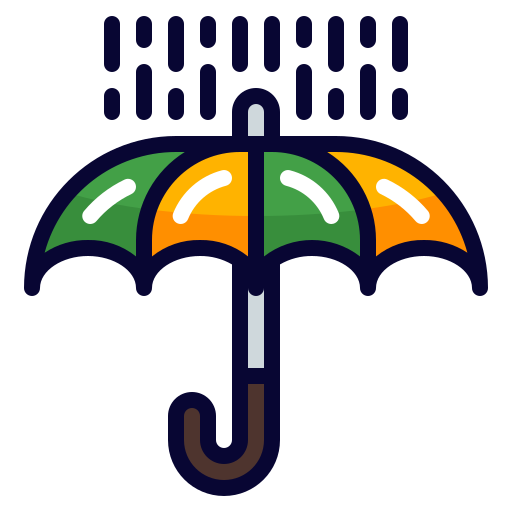 paraplu Generic Outline Color icoon