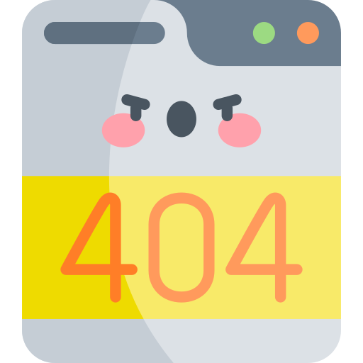 404-fout Kawaii Flat icoon