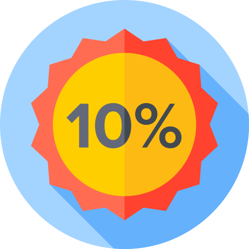 10 percent Flat Circular Flat icon