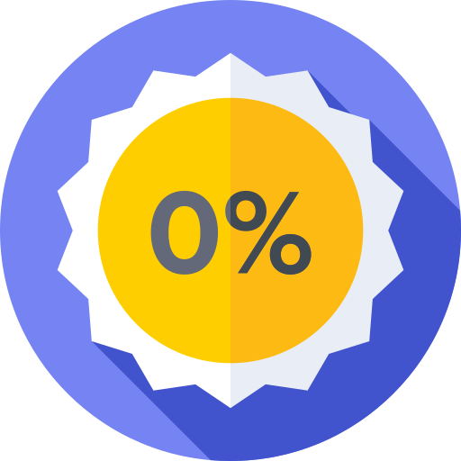 0 percent Flat Circular Flat icon