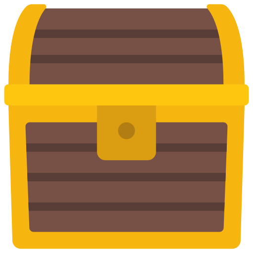Treasure chest Juicy Fish Flat icon