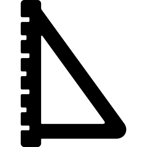 regla de medio rectángulo  icono