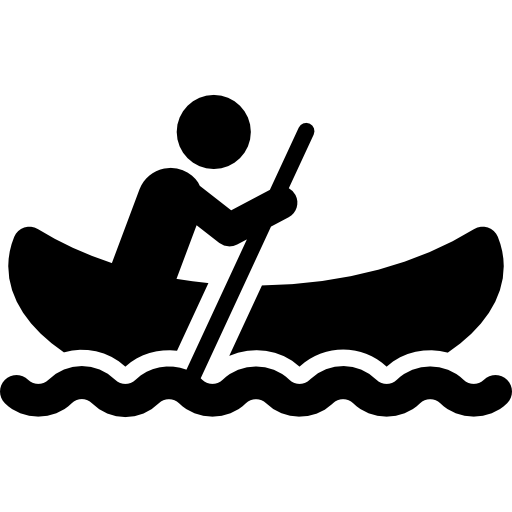 Man in canoe Pictograms Fill icon