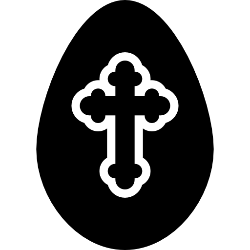 Egg with cross  icon
