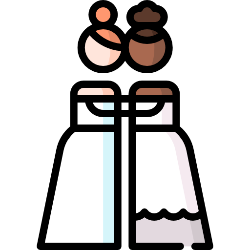 Wedding Puppet Characters Lineal Color icon