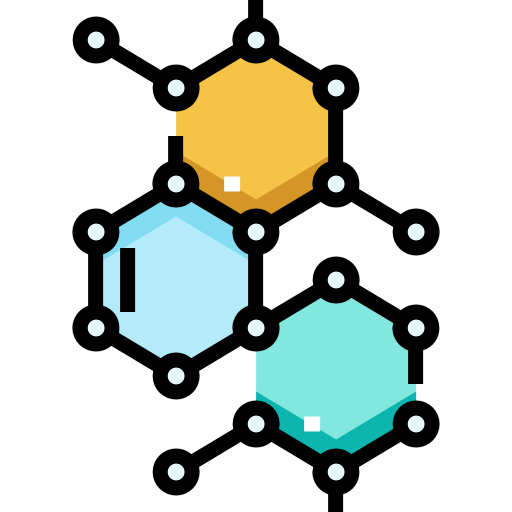 분자 Detailed Straight Lineal color icon