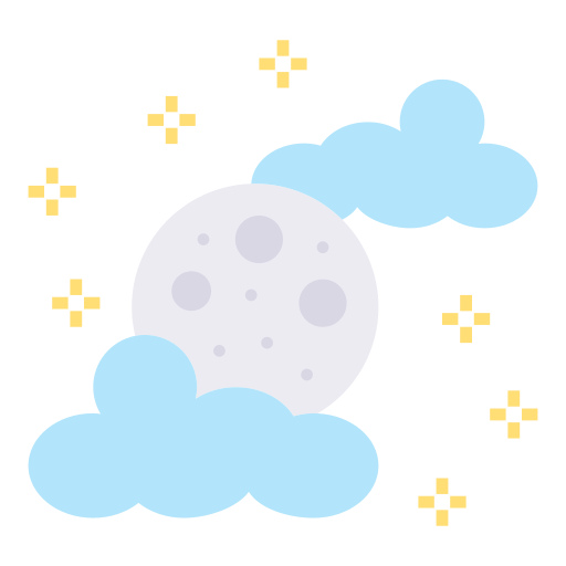notte nuvolosa Generic Flat icona