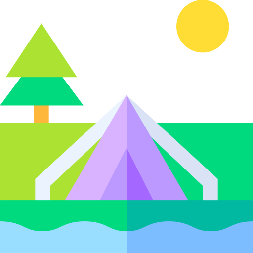 camping Basic Straight Flat icoon
