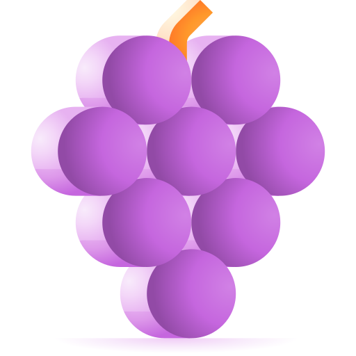 druiven 3D Toy Gradient icoon