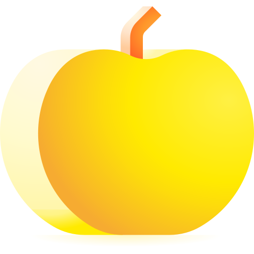 złote jabłko 3D Toy Gradient ikona