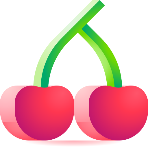 Cherry 3D Toy Gradient icon