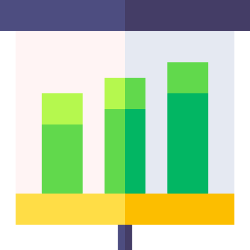 grafico di crescita Basic Straight Flat icona