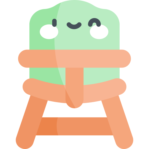 silla para bebé Kawaii Flat icono