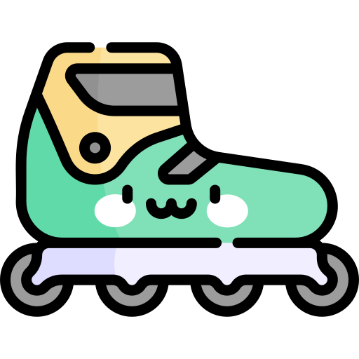 patin à roulettes Kawaii Lineal color Icône