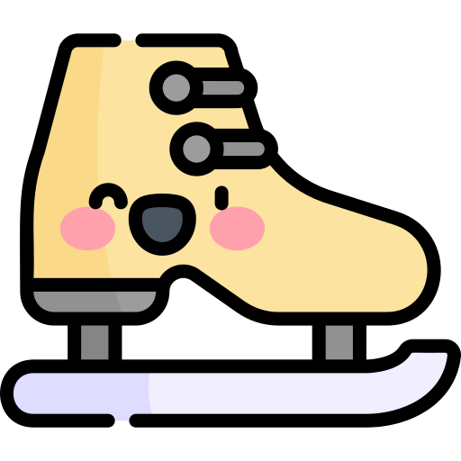 Кататься на коньках Kawaii Lineal color иконка