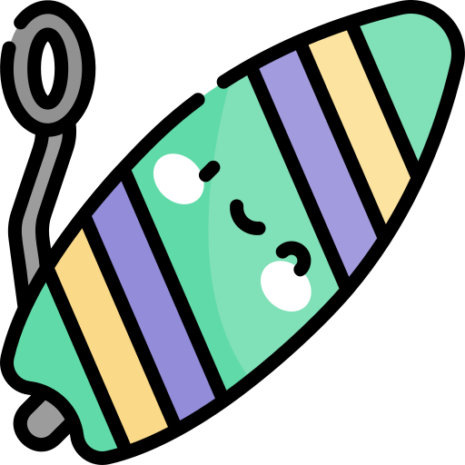 Surfboard Kawaii Lineal color icon