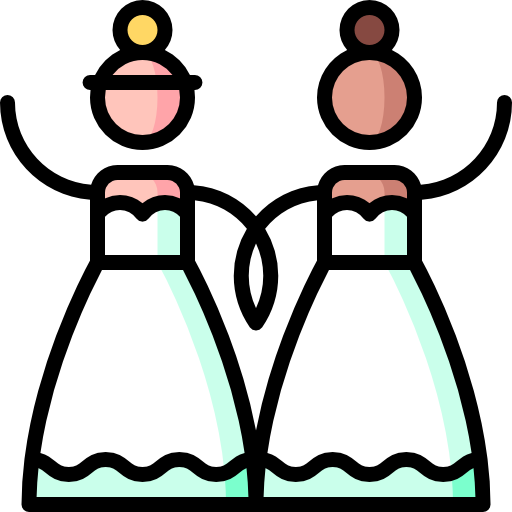 結婚式 Puppet Characters Lineal Color icon