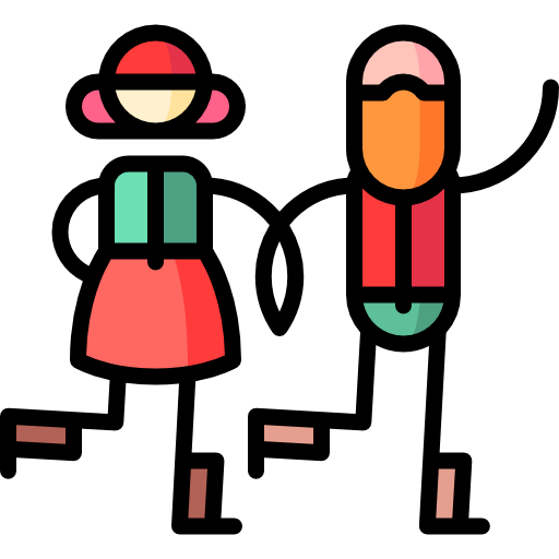 Couple Puppet Characters Lineal Color icon