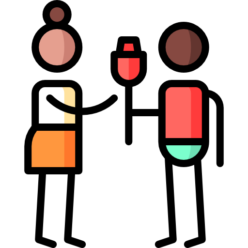 pareja Puppet Characters Lineal Color icono