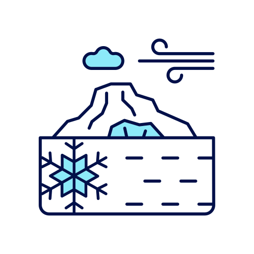 glaciar Generic Thin Outline Color icono