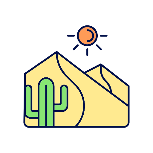 Desert Generic Thin Outline Color icon