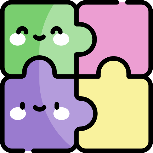 퍼즐 Kawaii Lineal color icon