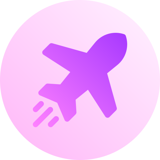 비행기 Basic Gradient Circular icon
