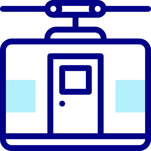 kabina kolejki linowej Detailed Mixed Lineal color ikona