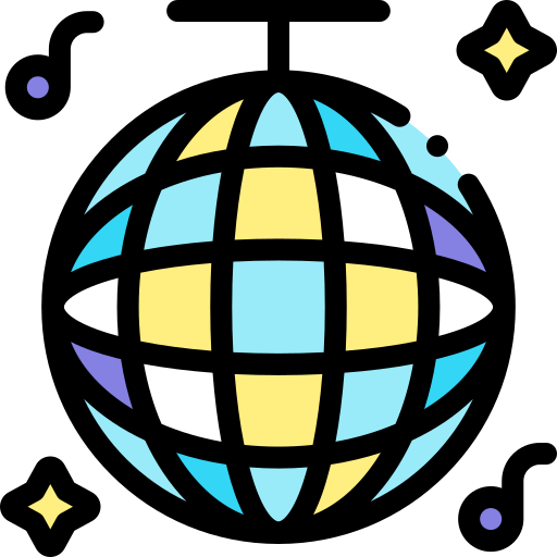 palla da discoteca Detailed Rounded Lineal color icona