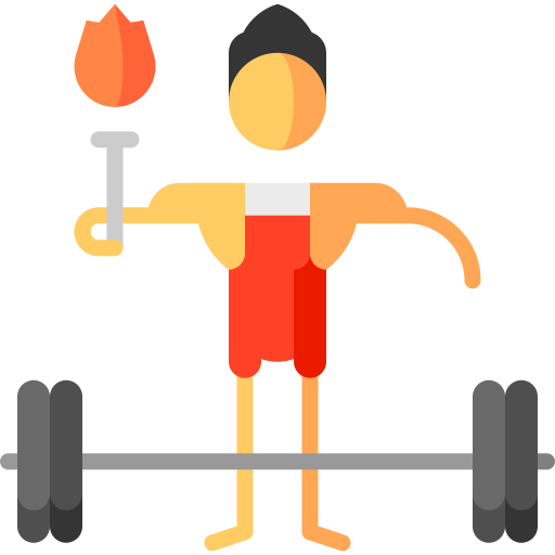 Weightlifting Puppet Characters Flat icon